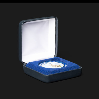 Navy Blue Coin Presentation Box with Felt Lining