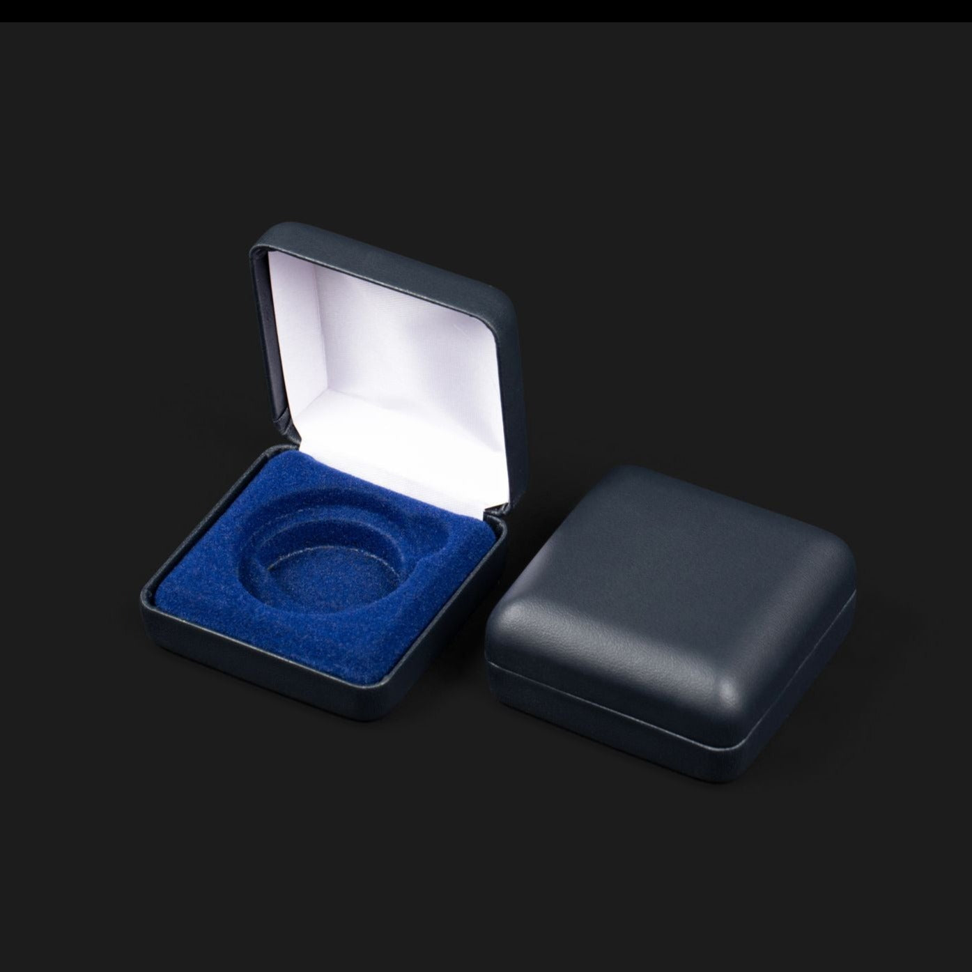 Navy Blue Coin Presentation Box with Felt Lining